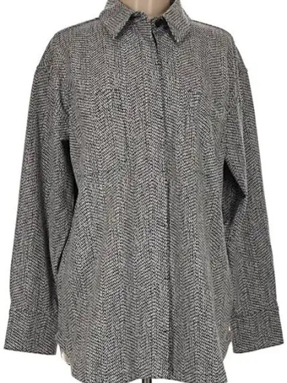 Athleta Textured Shirt Jacket in Black & White - Picture 3 of 4